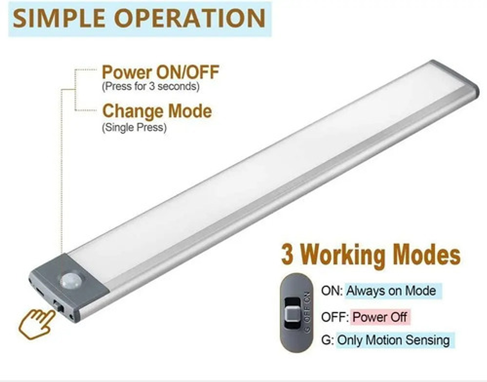 Luz Nocturna Multifuncional Led Usb Con Sensor De Movimiento 5