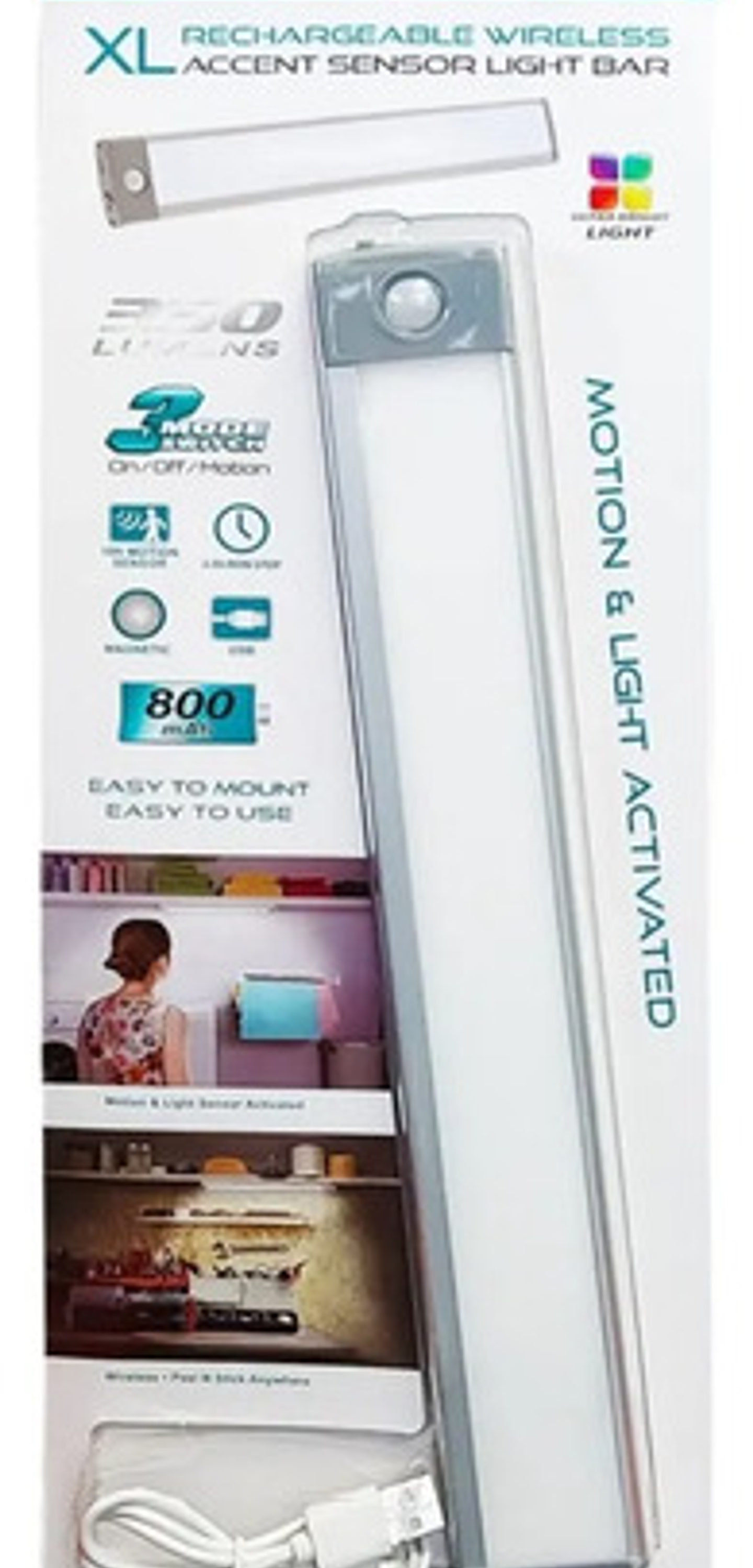 Luz Nocturna Multifuncional Led Usb Con Sensor De Movimiento 10