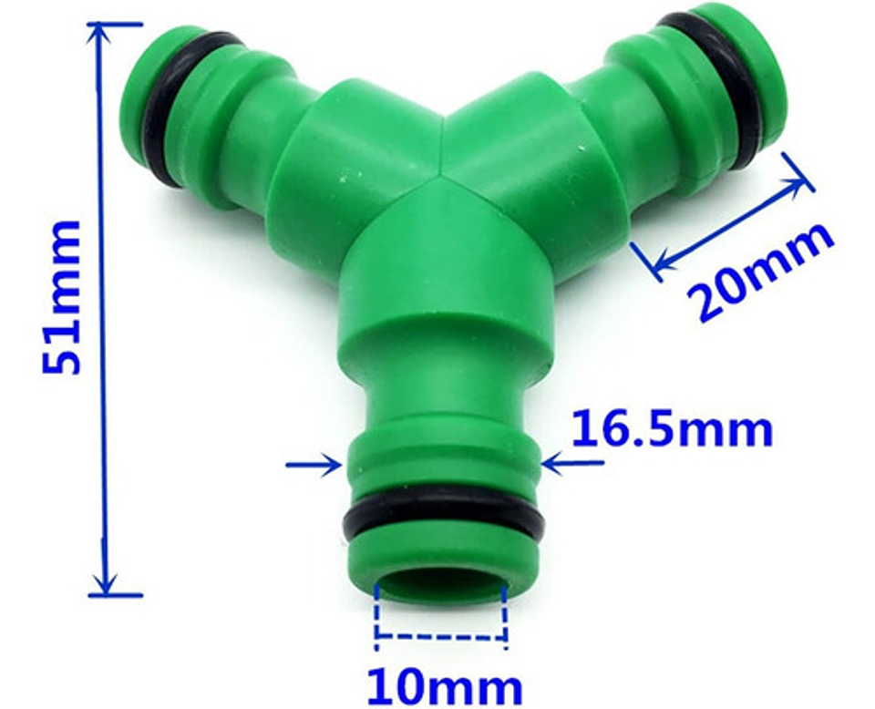 Distribuidor De Manguera De Jardín Yuyao Garden Hl021 Conector Rápido 3 Vías Verde 3