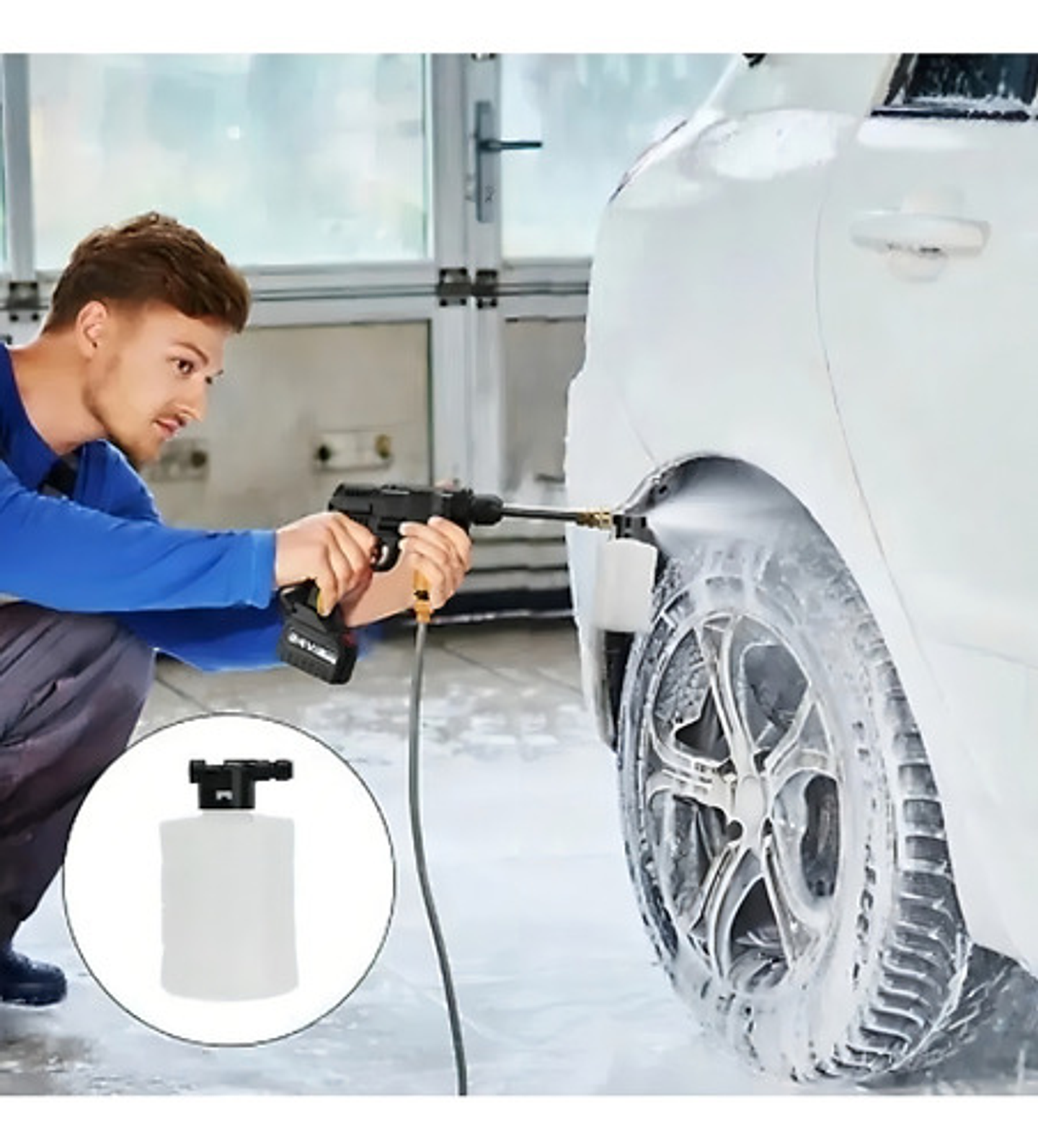 Hidrolavadora Inalámbrica 48v Alta Presión Para Autos Y Hogar Negro 4