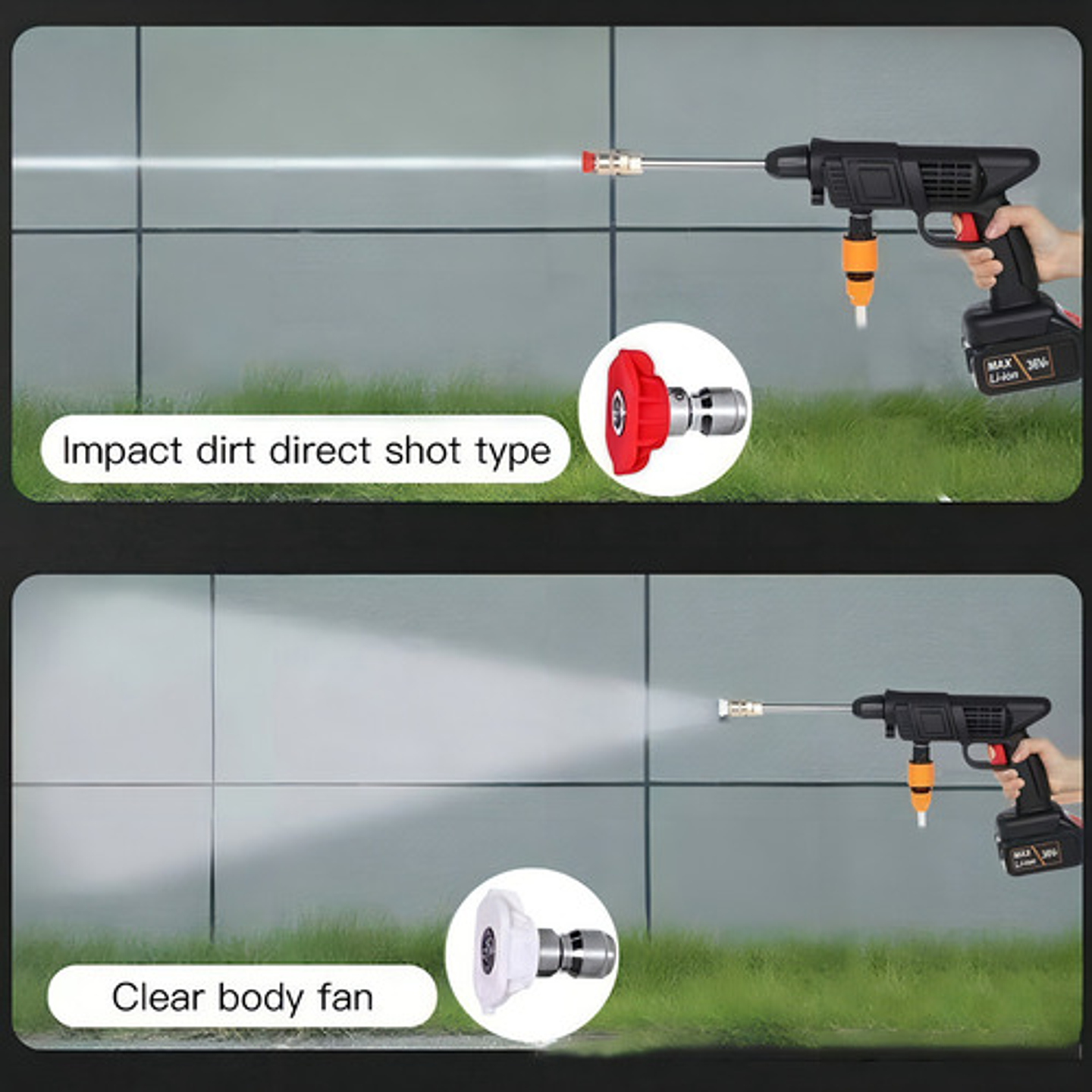 Hidrolavadora Inalámbrica 48v Alta Presión Para Autos Y Hogar Negro 7