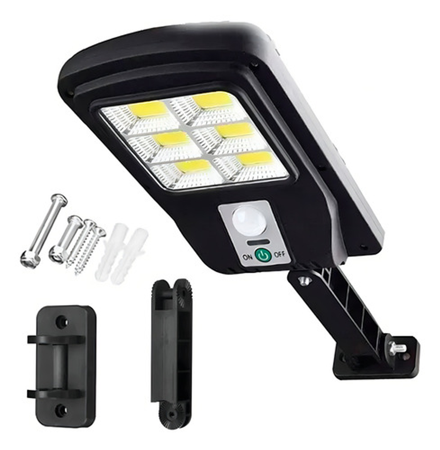Pack 2 Foco Solar Led Poste Exterior Sensor M Control Remoto Color De La Carcasa Negro Color De La Luz Blanco Frío 1