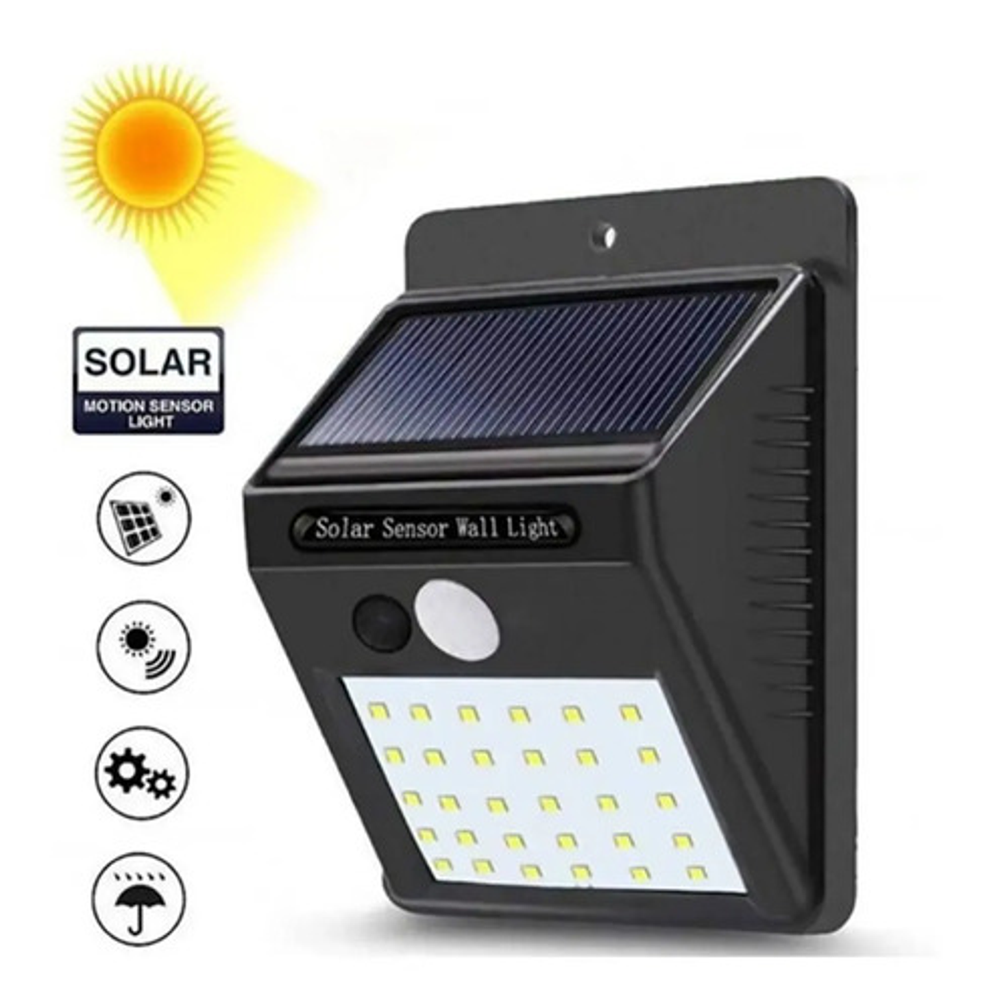Luces Solares Exterior Luminaria Solar Led Luces Led Sensor Color Negro 2