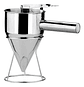 Embudo Dosificador Acero Inoxidable 750ml Con Soporte Repostería Plateado - Miniatura 1