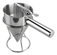 Embudo Dosificador Acero Inoxidable 750ml Con Soporte Repostería Plateado - Miniatura 5