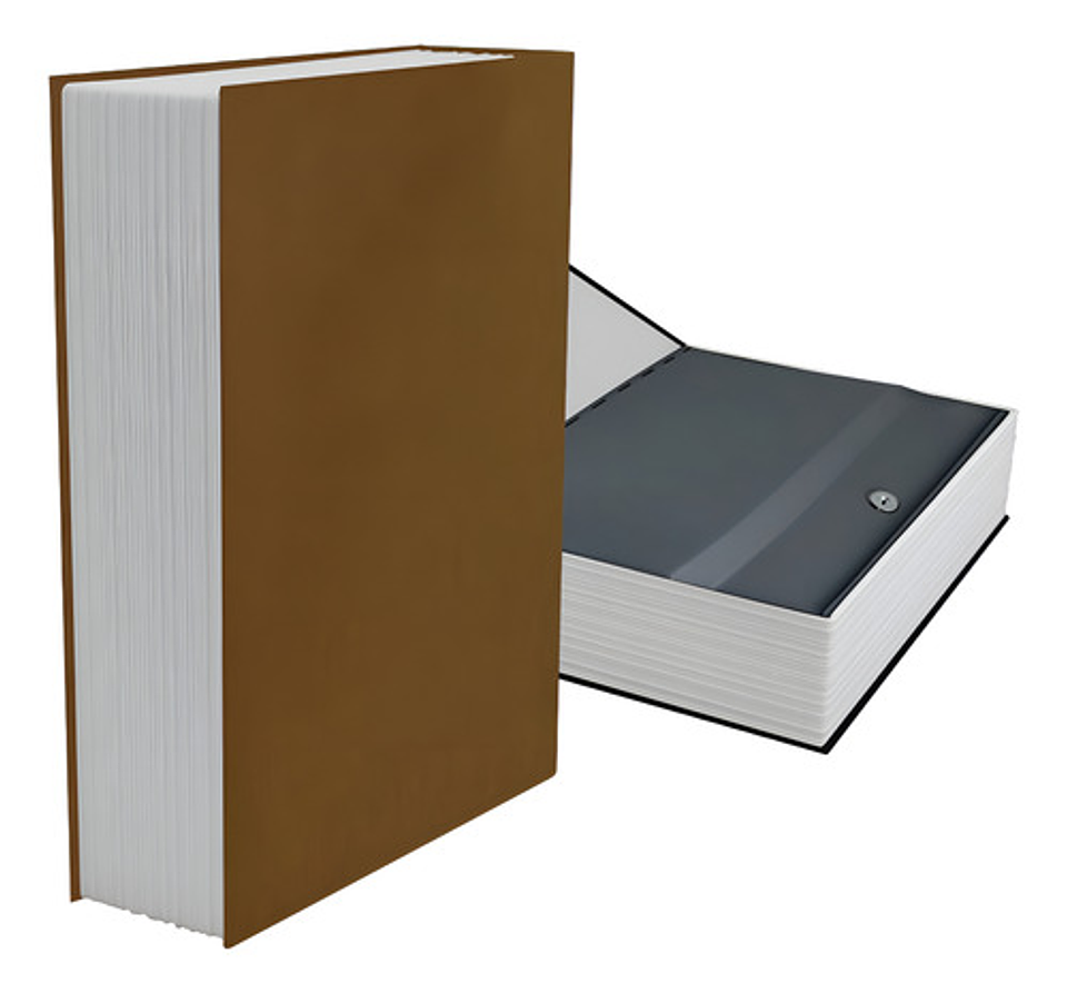 Caja Fuerte Libro Camuflado Oculto Grande Color Cafe 1