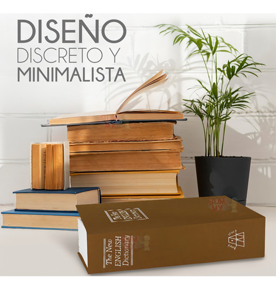 Caja Fuerte Libro Camuflado Oculto Grande Color Cafe 2