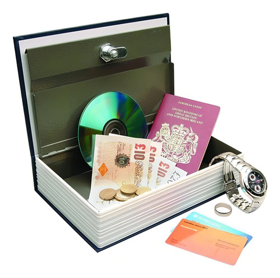 Caja Fuerte Libro Camuflado Oculto Grande Color Cafe 6