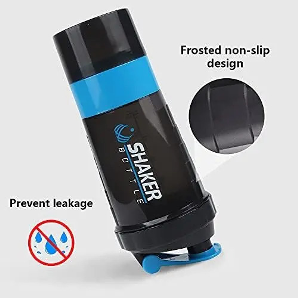 Shaker 3 En 1, Botella Mezclador Batidos Proteina 500ml Gym 11