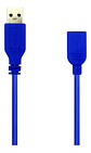 Cable Alargador Usb 3.0 Extensión Con Filtro M H 1.5 Mts Color Azul - Miniatura 1