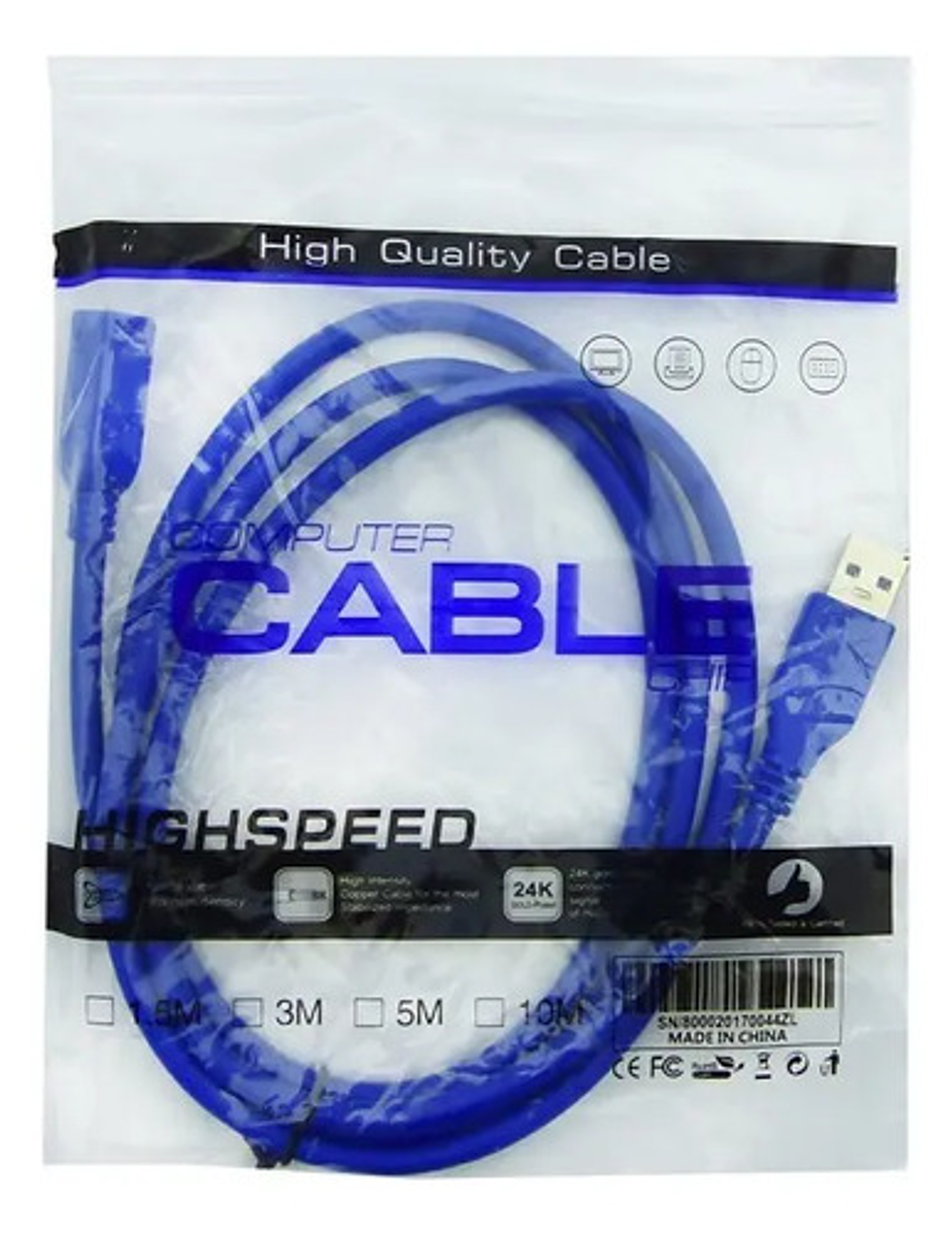 Cable Alargador Usb 3.0 Extensión Con Filtro M H 1.5 Mts Color Azul 3
