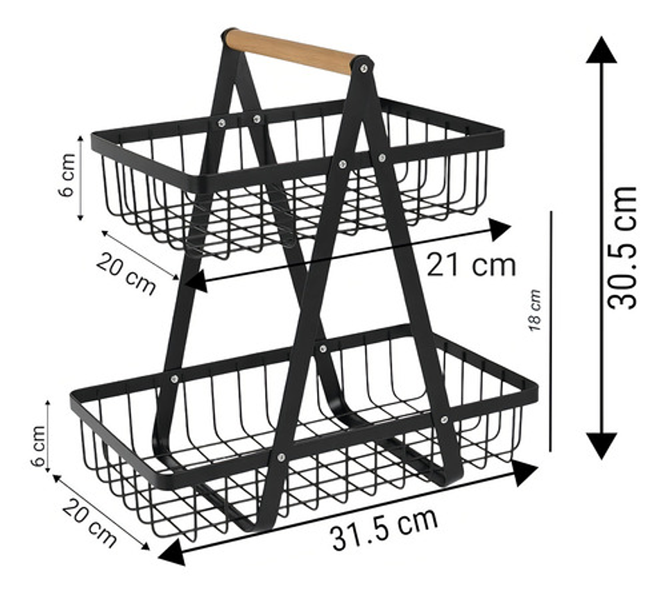 Frutero De Metal Con Reja, Organizador Para El Hogar 3