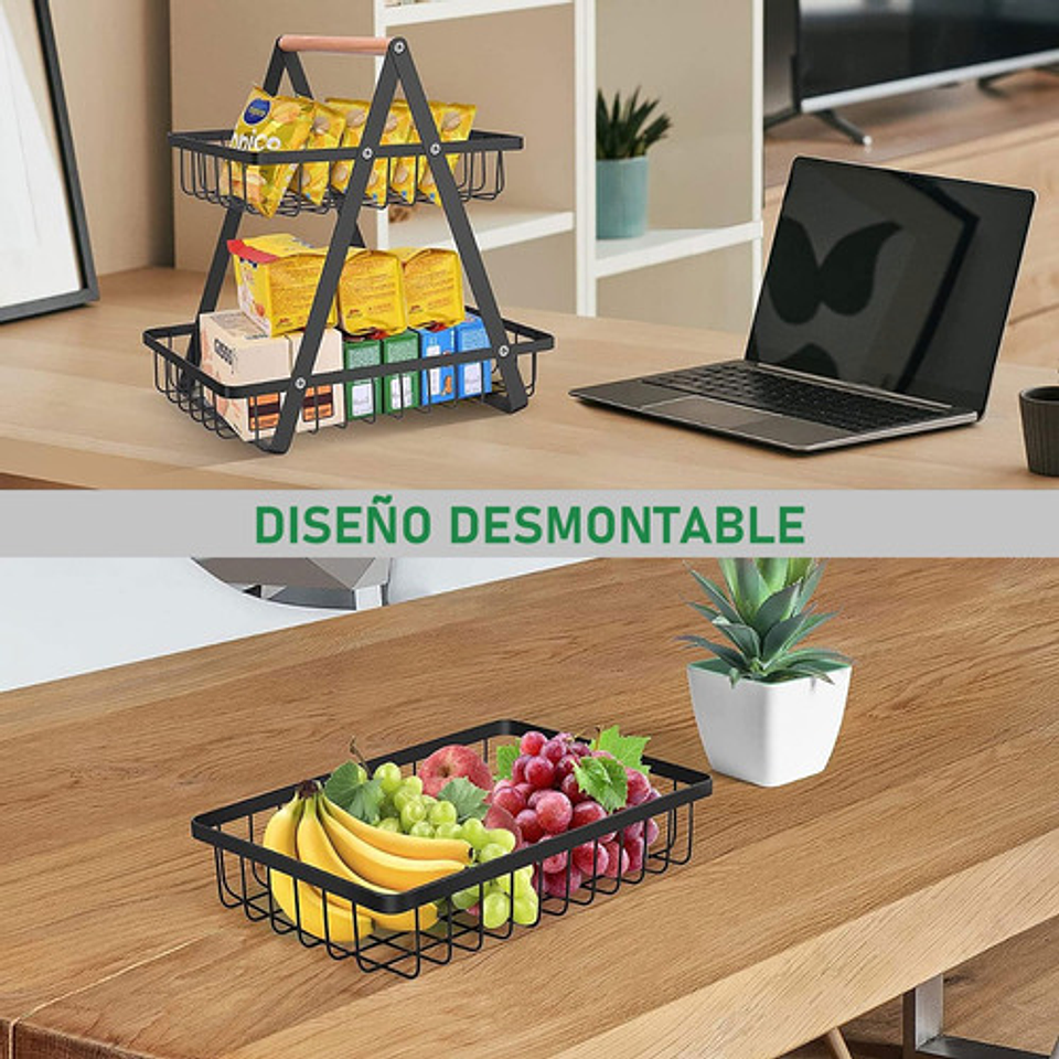 Frutero De Metal Con Reja, Organizador Para El Hogar 10
