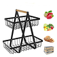 Organizador Hogar Rack Multiuso Frutero De Metal 2 Nivel Color Ab - Miniatura 1