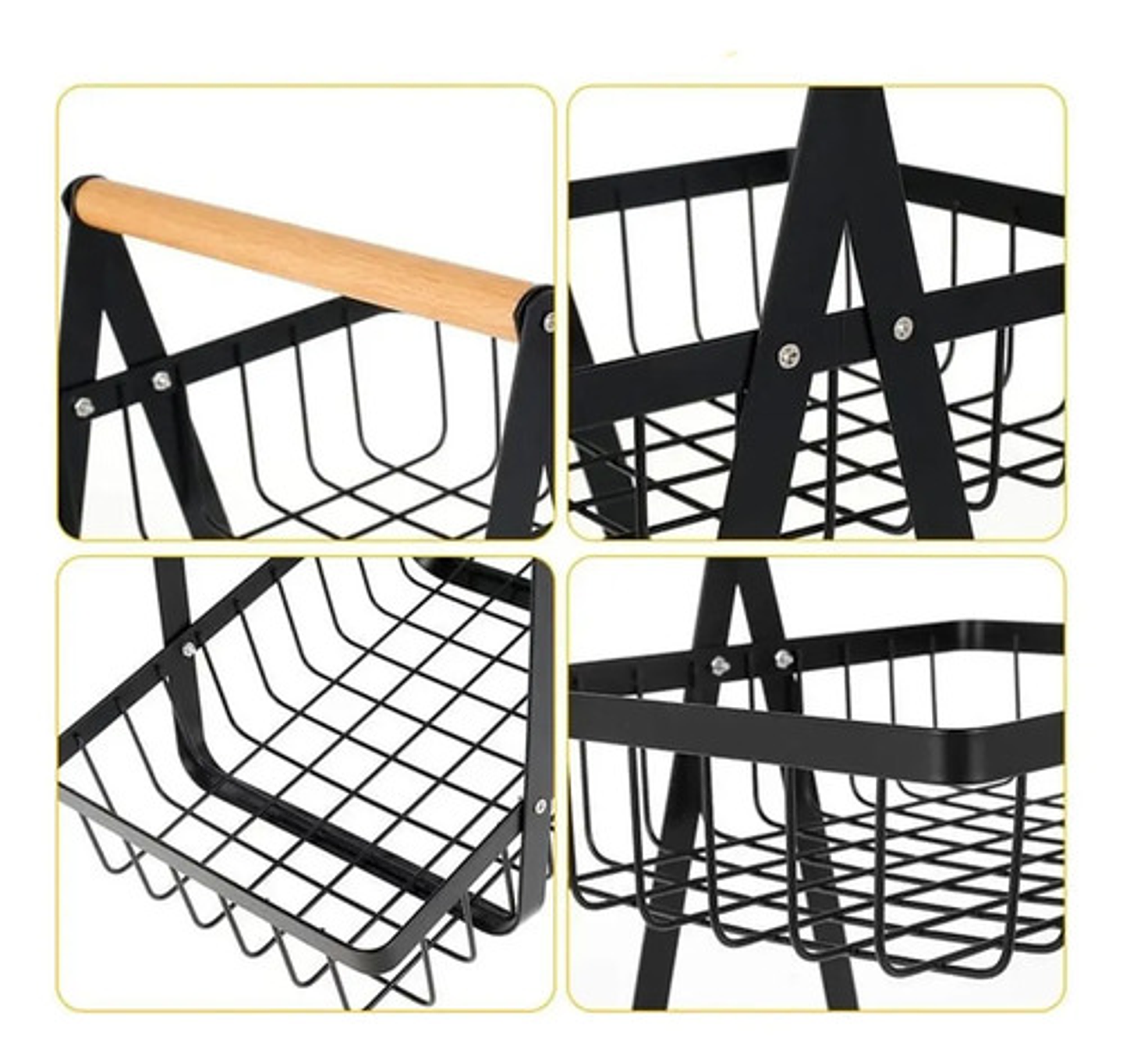 Organizador Hogar Rack Multiuso Frutero De Metal 2 Nivel Color Ab 6