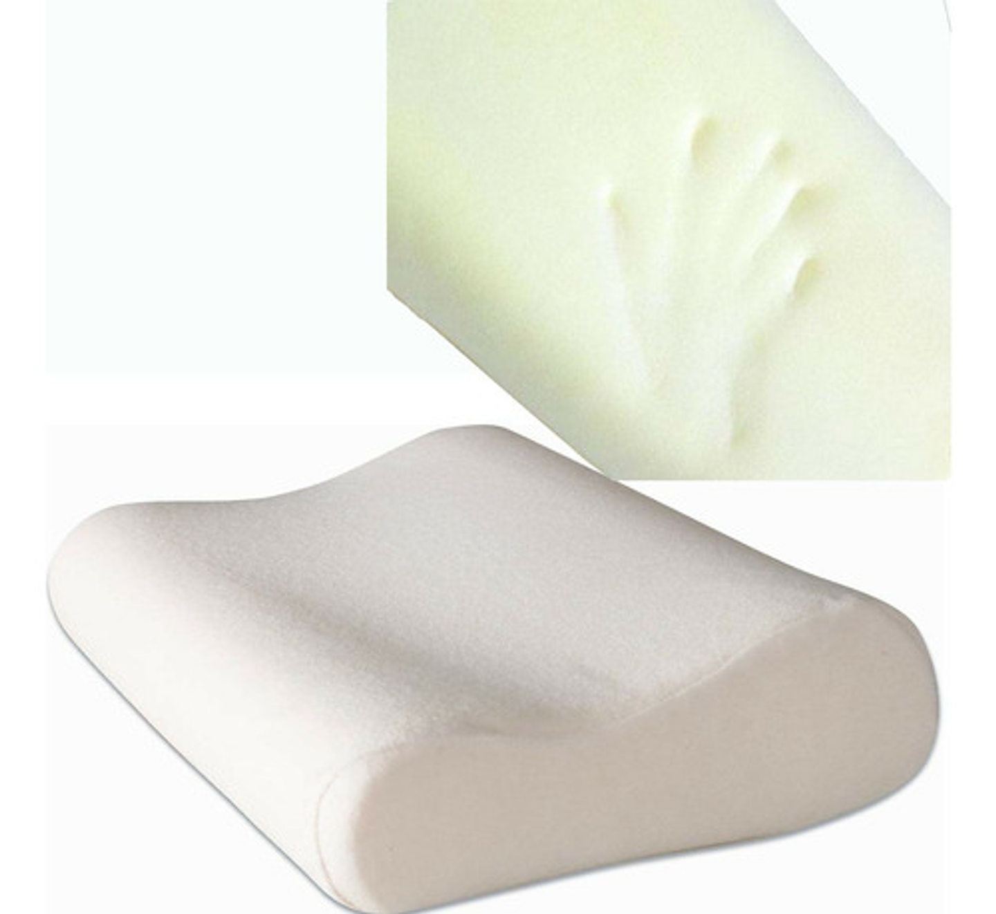 Almohada Viscoelástica Latex Memoria Antialérgica 50x30x10 Cm Blanca Blanco 2