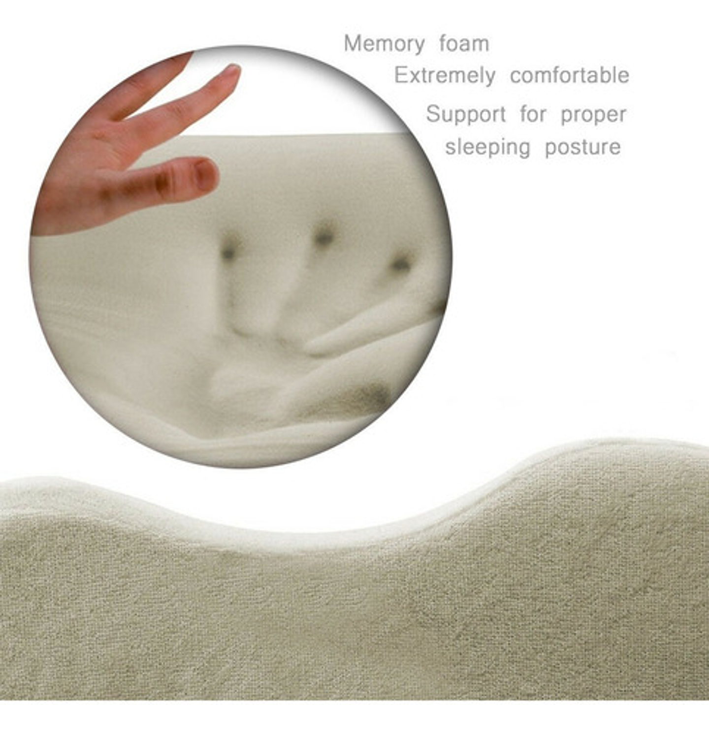 Almohada Viscoelástica Latex Memoria Antialérgica 50x30x10 Cm Blanca Blanco 3