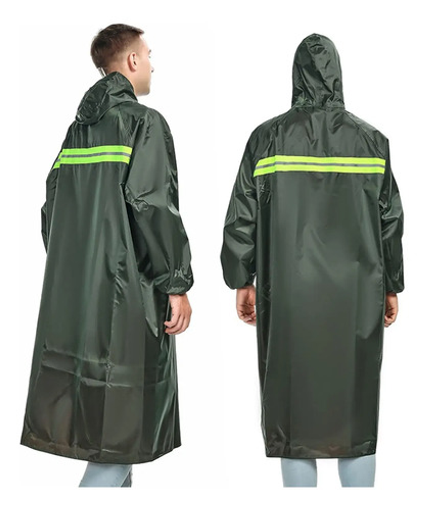 Poncho Lluvia Largo Capa Para Lluvia Con Cinta Reflectante 2