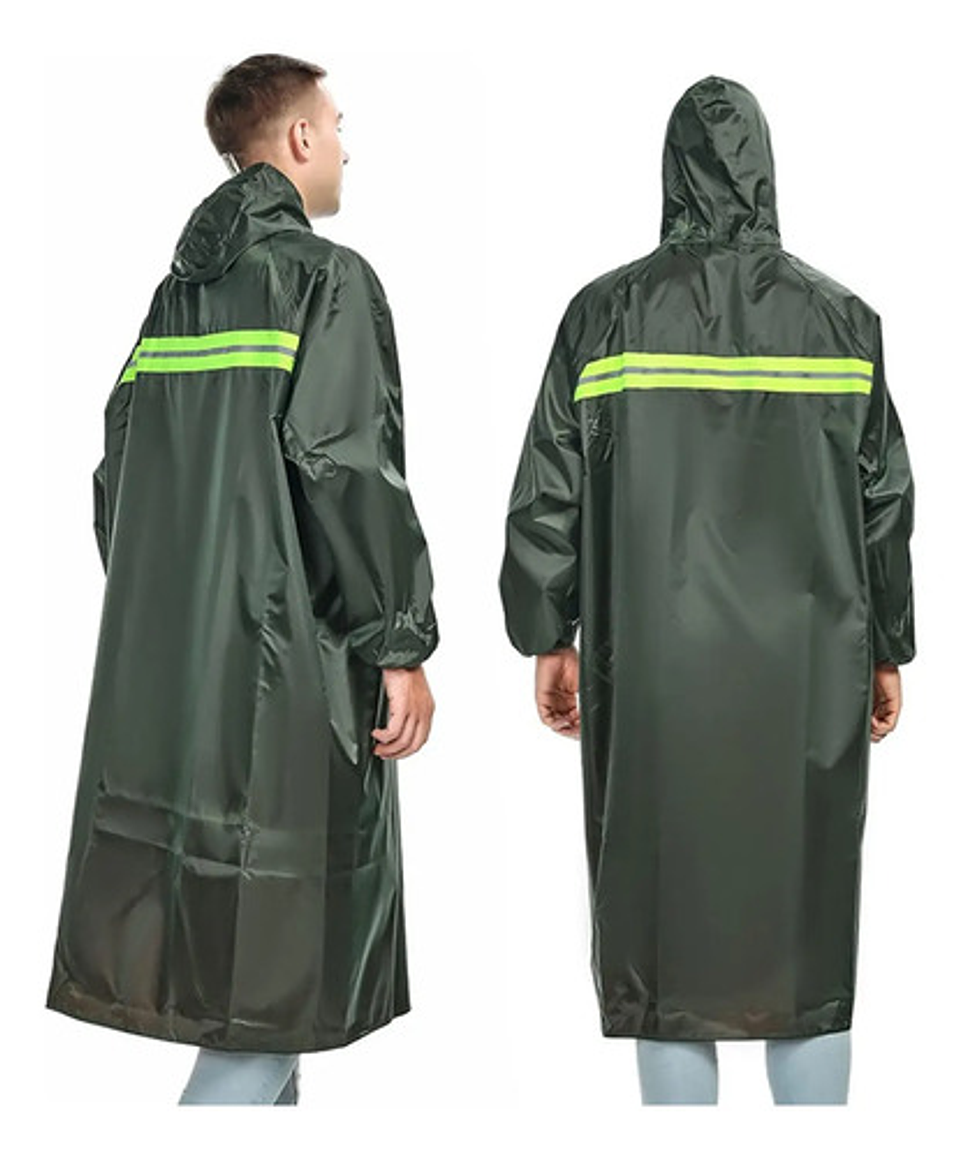 Poncho Lluvia Largo Capa Para Lluvia Con Cinta Reflectante 7