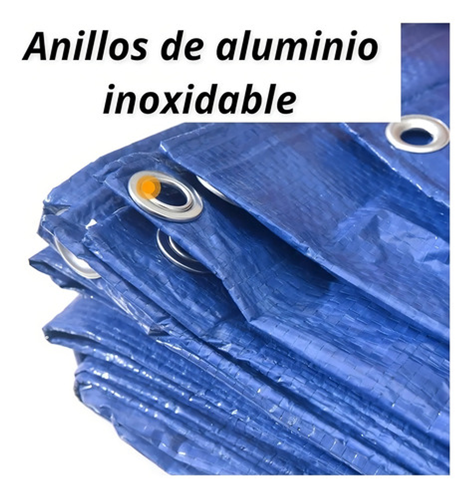Lona Azul Impermeable Multiuso Aftk 3x3 Metros Anillos Aluminio 2