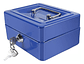 Caja De Seguridad Metal Para Efectivo Con Cerradura Y Llaves Color Azul - Miniatura 3
