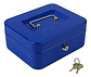 Caja De Seguridad Metal Para Efectivo Con Cerradura Y Llaves Color Azul - Miniatura 5