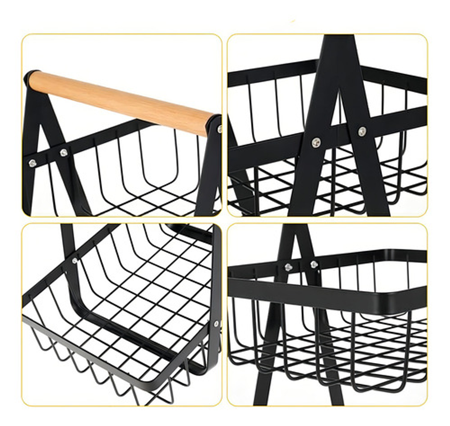 Organizador Hogar Rack Multiuso Frutero De Metal 2 Nivel Color Ab 6