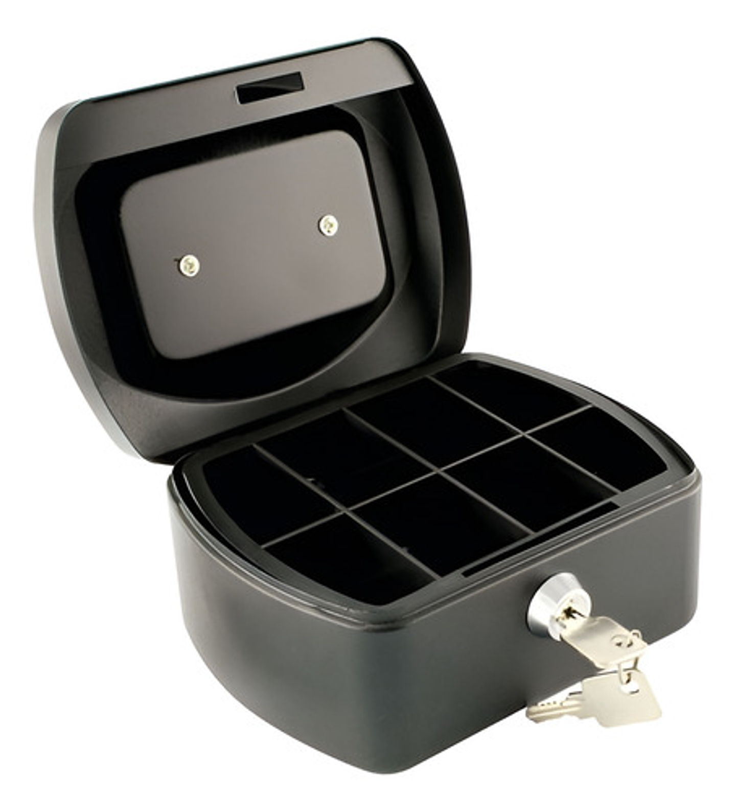 Caja De Efectivo Metálica De Seguridad Portátil Con Llaves Color Negro 3