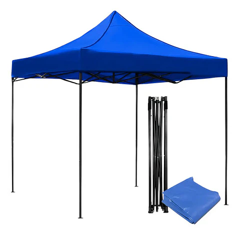 Toldo Plegable Thek Azul 3x3 Metros Impermeable Retráctil Con Protección Uv