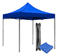 Toldo Plegable Thek Azul 3x3 Metros Impermeable Retráctil Con Protección Uv - Miniatura 1
