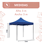 Toldo Plegable Thek Azul 3x3 Metros Impermeable Retráctil Con Protección Uv - Miniatura 2