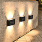 Pack 6 Apliques Solares Led Qatar Shop Luz Cálida Exterior Impermeable Ip65 Negro - Miniatura 1