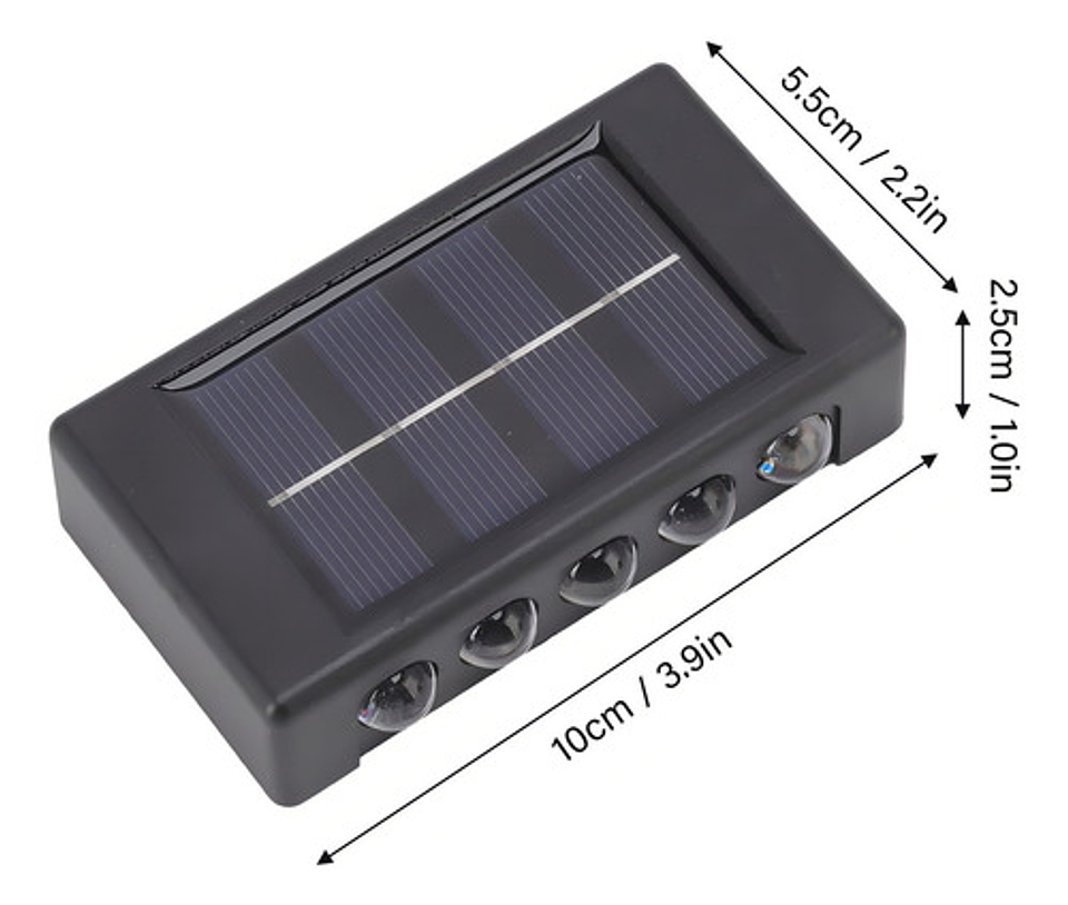 Pack 6 Apliques Solares Led Qatar Shop Luz Cálida Exterior Impermeable Ip65 Negro 3