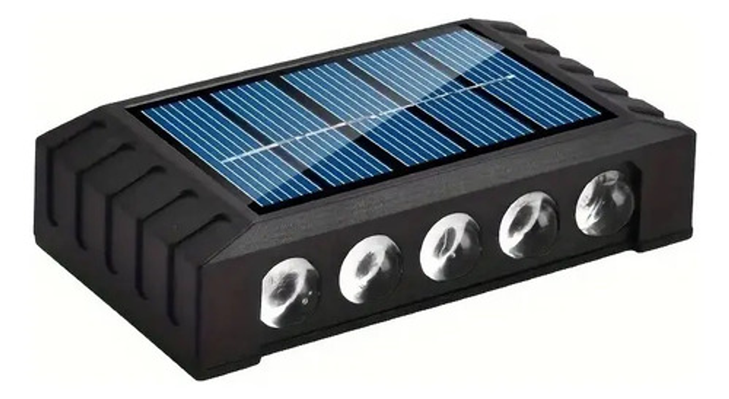 Pack 6 Apliques Solares Led Qatar Shop Luz Cálida Exterior Impermeable Ip65 Negro 6