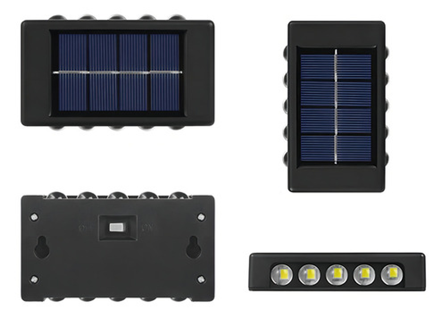 Pack 6 Apliques Solares Led Qatar Shop Luz Cálida Exterior Impermeable Ip65 Negro 7