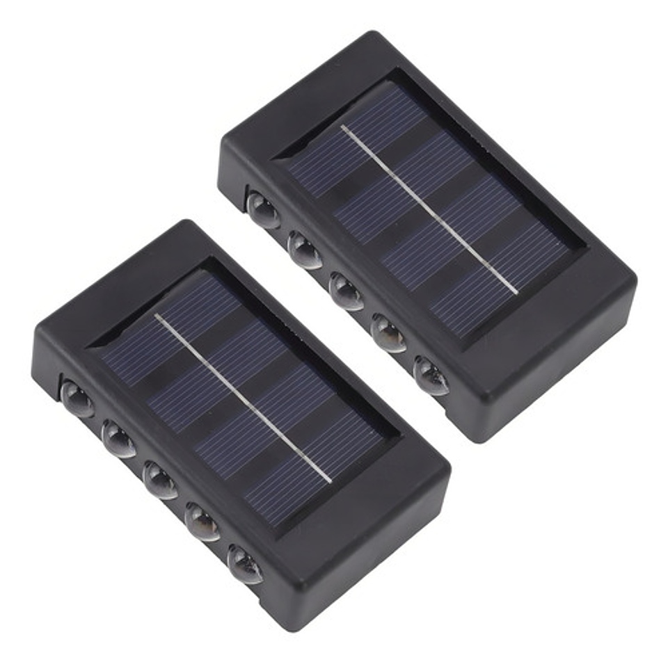 Pack 6 Apliques Solares Led Qatar Shop Luz Cálida Exterior Impermeable Ip65 Negro 8