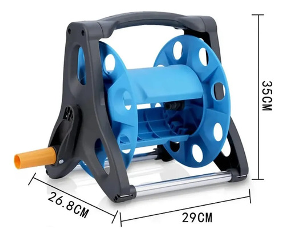 Manguera Retráctil De Jardín 15m Con Riel Y Pistola / Thek Color Verde 2