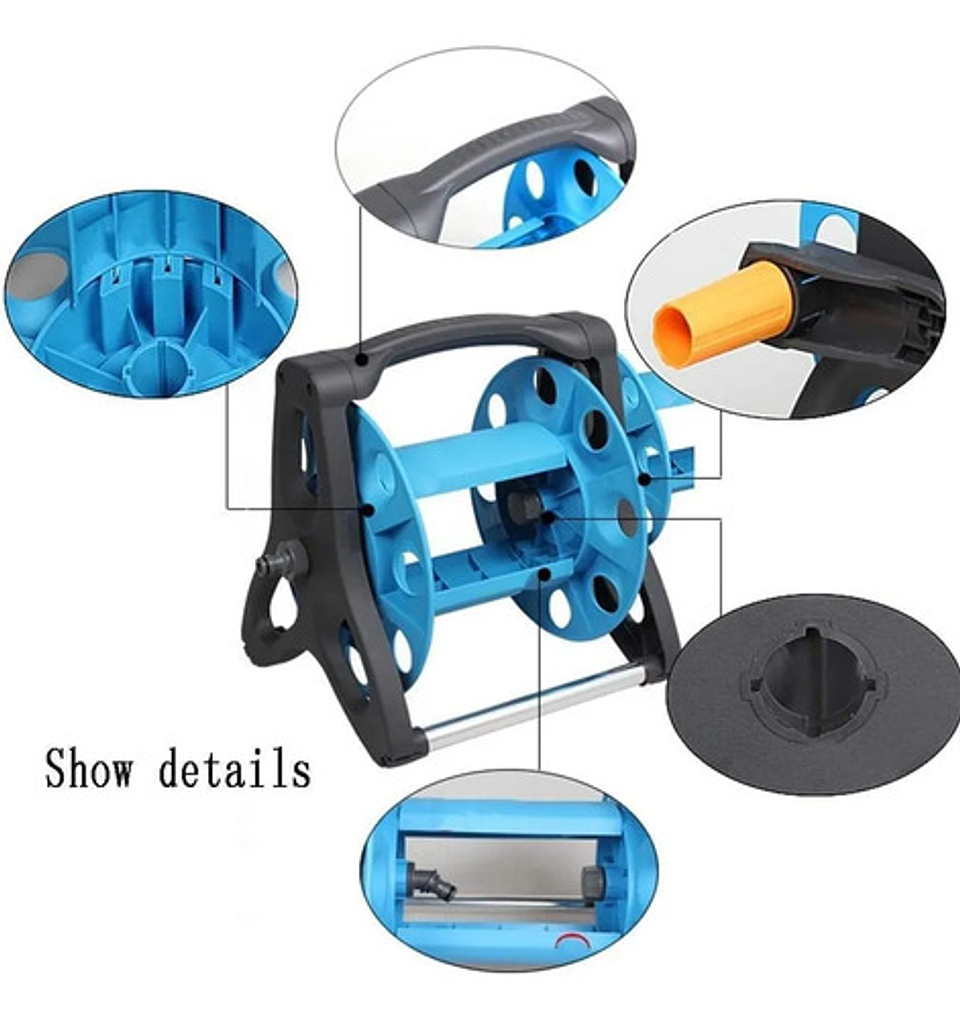 Manguera Retráctil De Jardín 15m Con Riel Y Pistola / Thek Color Verde 4