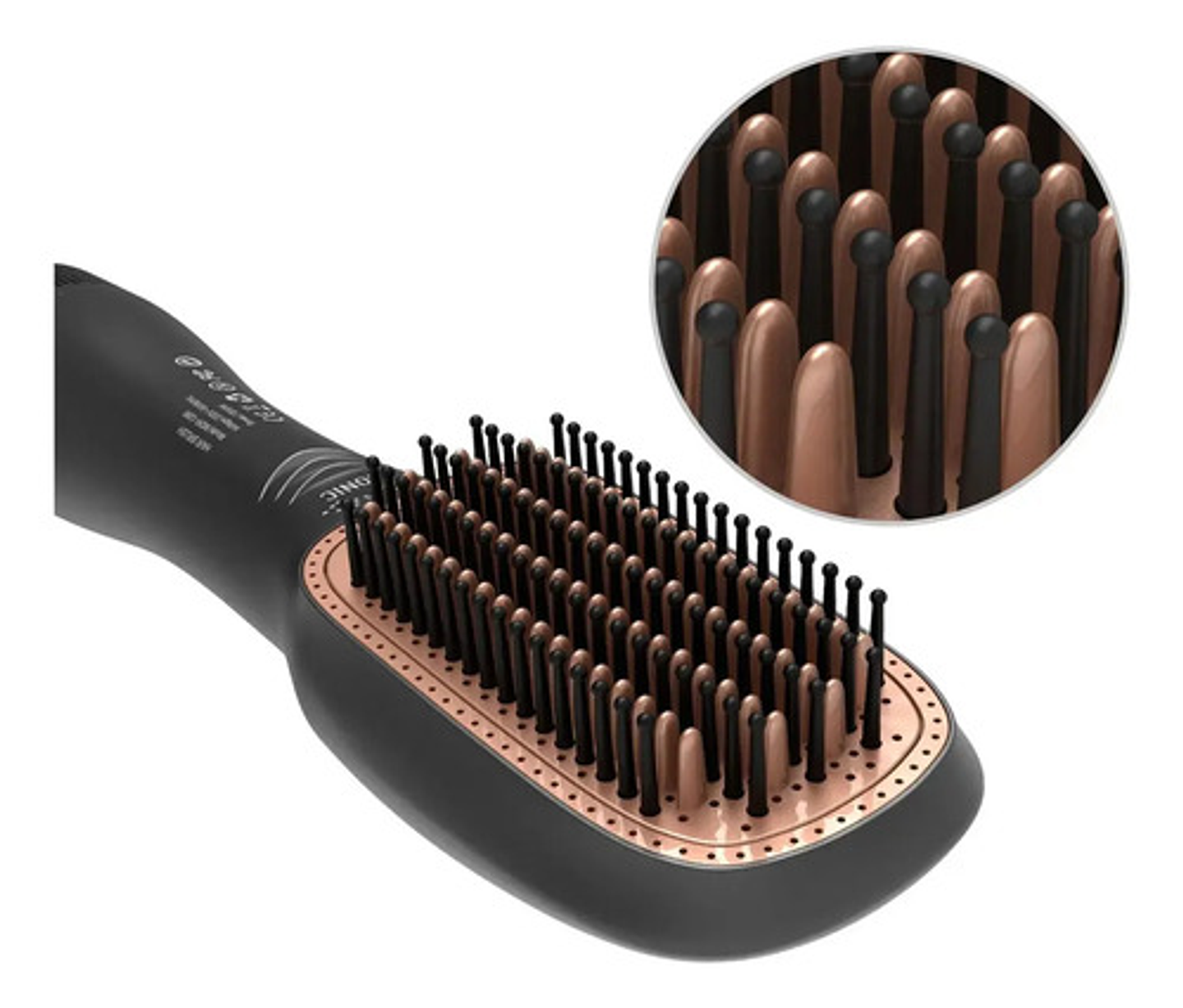 Cepillo Secador Alisador Cepillo Plancha Peine Secador 2en1 Negro 3