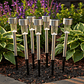 Kit 10 Focos Tipo Estacas Solares Jardín Quincho Patio Led Color Plateado - Miniatura 1