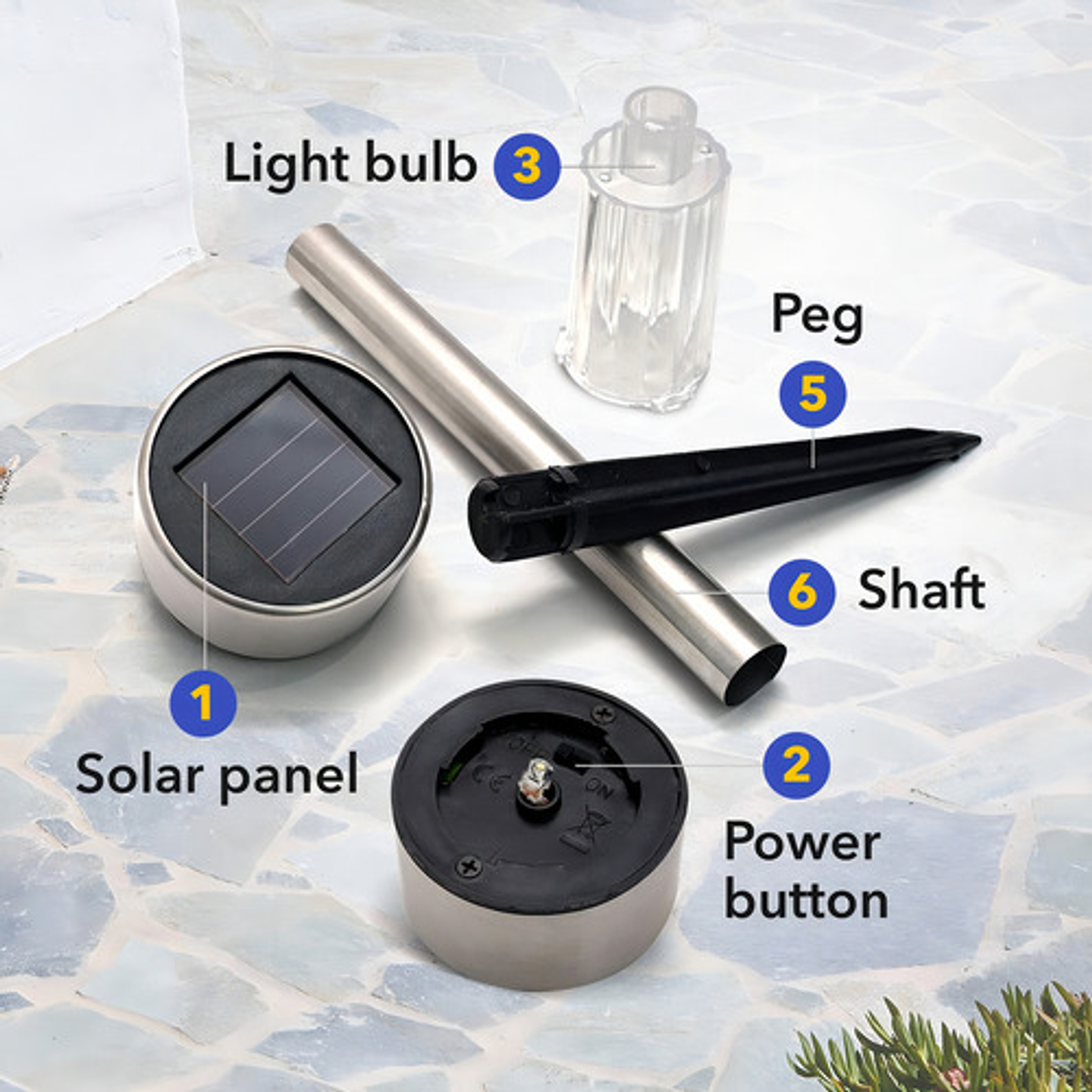 Kit 10 Focos Tipo Estacas Solares Jardín Quincho Patio Led Color Plateado 5