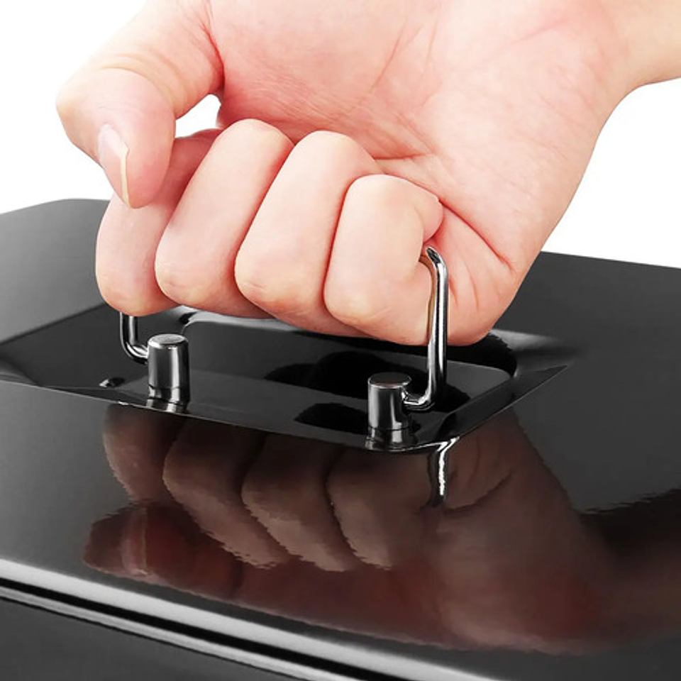 Caja De Seguridad Metal Para Efectivo Con Cerradura Y Llaves Color Azul 7