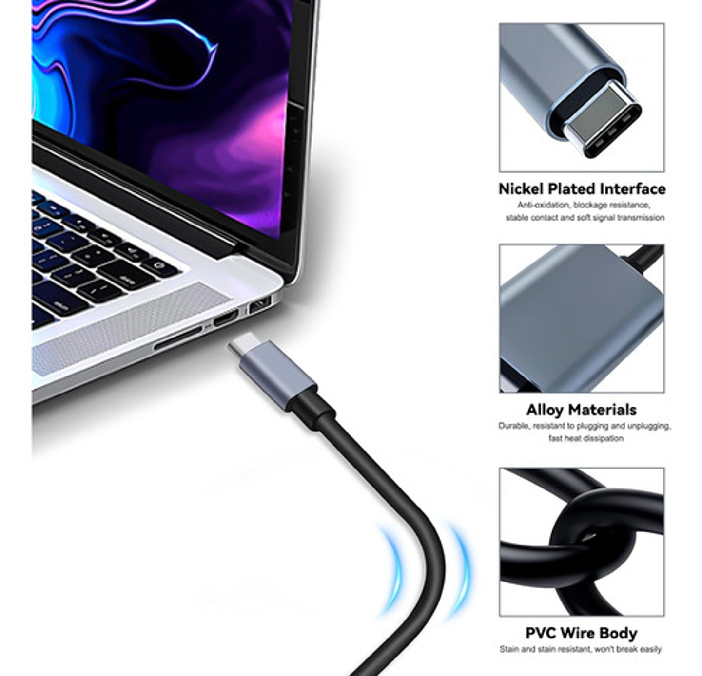 Adaptador Cable Usb Tipo C A Hdmi/ Usb-c A Hdmi 4k 4