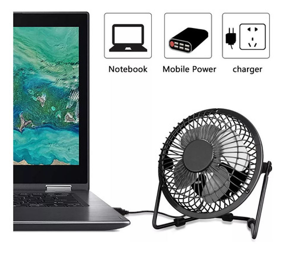 Ventilador Usb Sobremesa Ajustable Mini Fan Usb Silencioso 3
