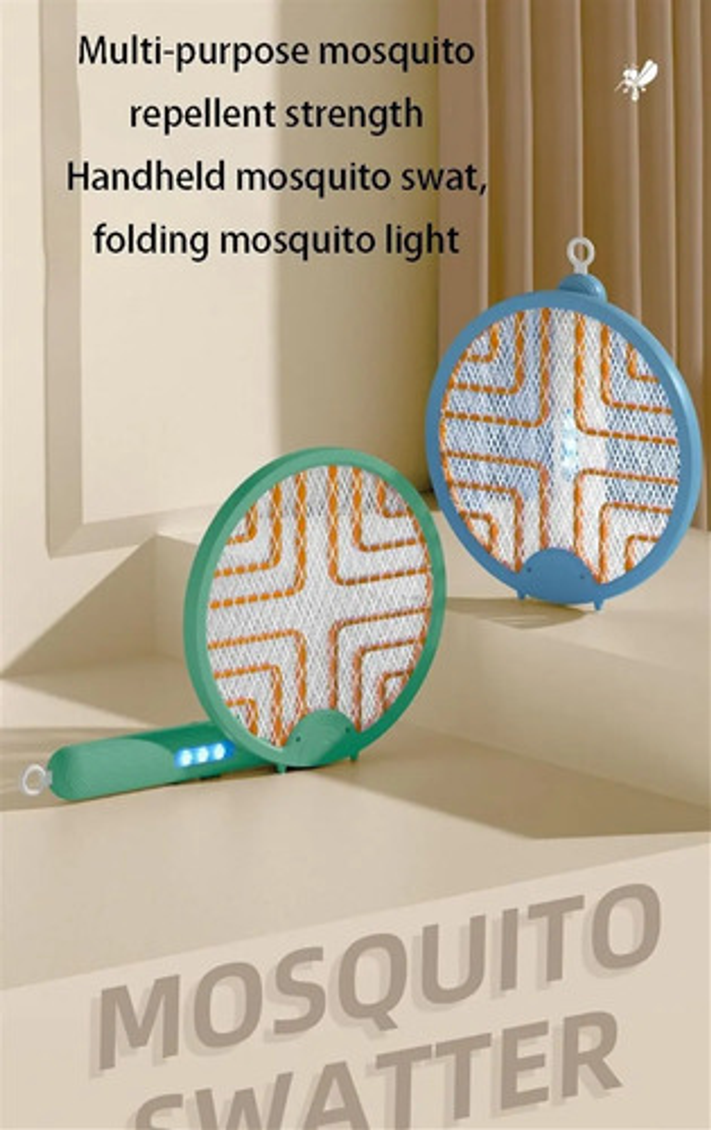 Raqueta Matamoscas Eléctrico Recargable 3en1 Mata Mosquito 8