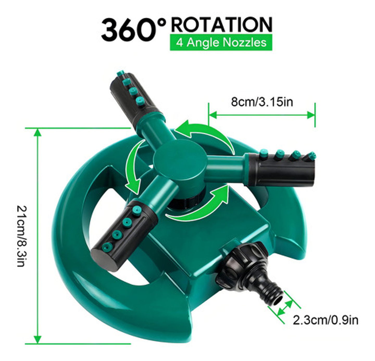 Aspersor De Riego Regador Jardin Automatico Riego Giratorio 6