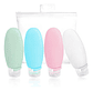 Pack 4 Botellas De Viaje De Silicona Frasco Dispensador Color Pastel - Miniatura 1