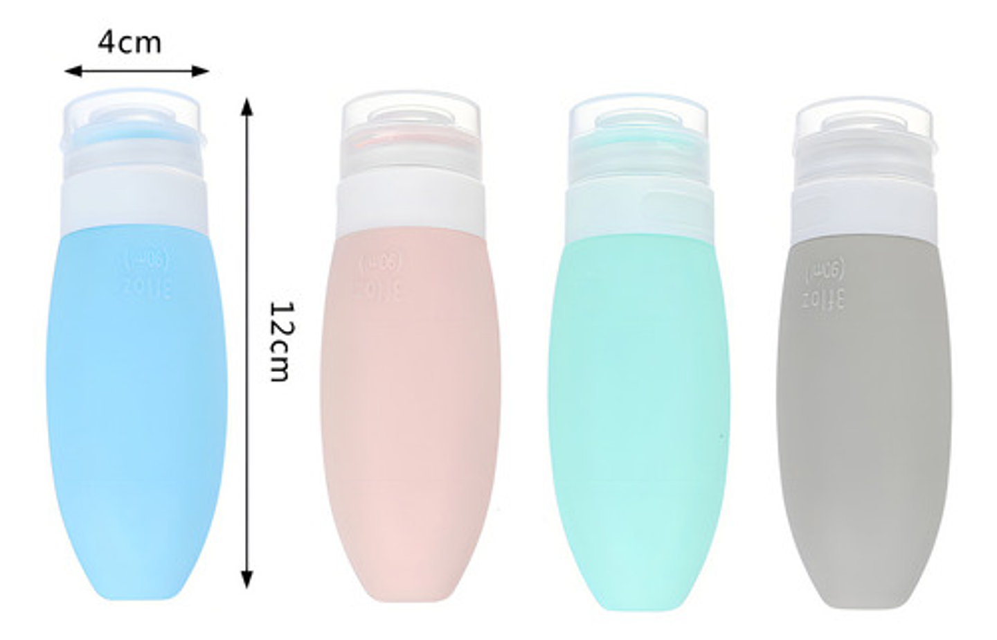 Pack 4 Botellas De Viaje De Silicona Frasco Dispensador Color Pastel 2