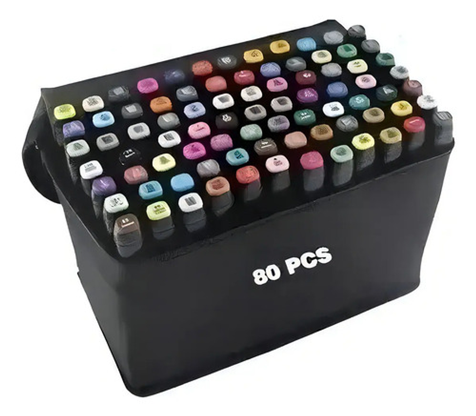 Marcadores Pastelería Cl Largo 80 Colores Doble Punta Base Alcohol Permanentes 6
