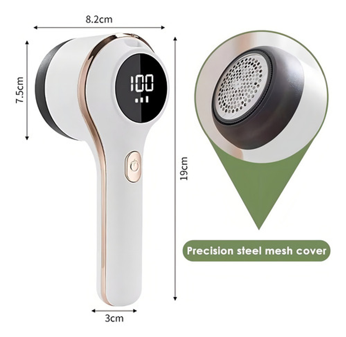 Removedor Eléctrico De Pelusas Thek 6 Cuchillas Led Tipo C 8